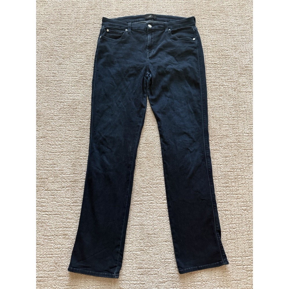 7 For All Mankind Jeans Women's 32x30 Kimmie Straight Leg Stretch Dark Wash EUC